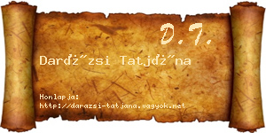 Darázsi Tatjána névjegykártya